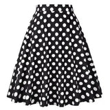 Summer Midi Skirt Runway Vintage Rockabilly Sundress Red Womens Sexy Pinup 50S Cotton Polka Dot Pattern Skater