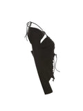 Women T-Shirt Korean Girl Y2k Summer 90s Gothic Black Fashion Vintage Sexy Camisole Two Piece Set Long Sleeve Top Funny T
