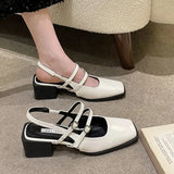 Zingj Jane Baotou Sandal Summer 2023 Summer Vintage Square Heels With Empty Single