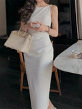 New Women Spaghetti Strap Sexy Bodycon Midi Dress Summer Backless Elegant Sleeveless Party