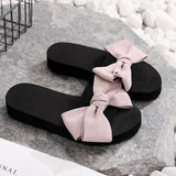 Women Summer Stripe Beach Sandals Slipper Indoor Outdoor Flip-flops Beach Shoes Fashion Female Casual Bow
