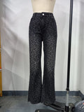 Explosion Water Wash Denim Thin Straight Trousers Retro Old High-Rise