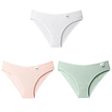 3PCS/Set Women's Panties Striped Cotton Underwear Solid Color Briefs Low-Rise Soft Panty Women Underpants Female