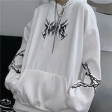 Women Coat Sweatshirts Winter Autumn streetwear Printed Closure Hoodies Pockets 90s Vintage Graphic Y2K Aesthetic