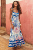 Zingj Southeast Asia New Small Flower Wave Sling Skirt High-End Temperament A-Line