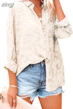 Color Hollow Chiffon Shirt Women's Spring/Summer 2023 New Tops Jacquard Button Long Sleeve Shirt Women Clothes