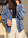 Checkered Print Button Blouse- Outfit