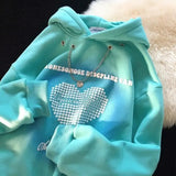 Love Chain Hoodies Women Y2K Sweatshirt Oversized Clothing Korean Style Harajuku Streetwear Summer Kawaii Crop Tops