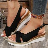 2025 New Sandals Large-Size Cross-Slope Sandals Women's