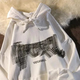 Women Coat Sweatshirts Winter Autumn streetwear Printed Closure Hoodies Pockets 90s Vintage Graphic Y2K Aesthetic