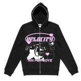 Zip up Hoodie women anime new graphics goth Sweatshirt Sport Coat Pullover grunge Gothic Long Sleeve Oversized hoodie