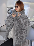 Sequins Women Winter Down Jacket Thick Parka Coat With Bling Bling Fashion Design Puffer