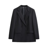 Women's Fashion Temperament Loose Double-Dbutle Blazer