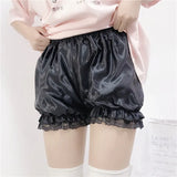 Summer Lace Lolita Women Bubble Bloomer Under Shorts Cosplay Elastic Lantern Black White Girl Safty Shorts