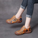 Style Retro Hand Leather Single Shoes Autumn Head Cowhise With Flat Base Soft-Soled Women's Shoes Low
