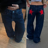 Stars Printed Pockets Denim Jeans-Outfit