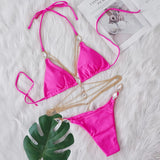 Zingj 2025 New Bikini Crystal Diamond Body Chain Decoration Swimsuit Strap Split Beach