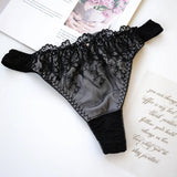 Japanese Women Panties Heavy Embroidery Floral Thongs Tanga Underwear Sexy Lingerie Seamless and G