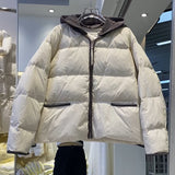 Women's Fluffy Feather Puffer Jacket Winter Short Parkas Casual Female Thickened Warm 90% White Duck Down Coat