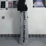straight print women's pants Korean version ins elastic waist loose wide-leg mopping pants street hip-hop ulzzang