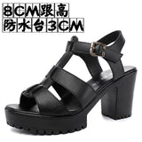 T-T-Slace Sandals Waterproof Table Thick Soles 41-43 Yards Cheongsam Runway Shoes Large-Size Coarse Heel Waterproof Table Women's