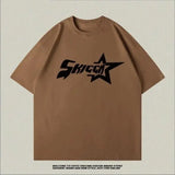 New Summer American Letter Printed Tops Tees Women Y2K Street Hip-Hop Harajuku Trend T-Shirts Couples Casual Loose