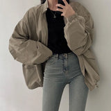 Oversized Zip Up Bomber JacketOutfit