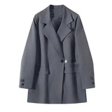 Red Small Suit Medium Long Chic Retro Belt Korean Version 2025 Casual Temperament White Suit Jacket