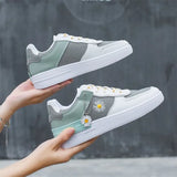 Spring Korean Sports Shoes Lace Up Flats Breathable White Shoes Platform Woman Shoes Casual Sneakers Zapatos De