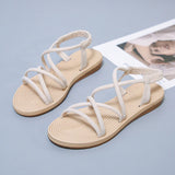 Summer Women Sandals Fashion Plus Size Flat Sandals Women Comfortable Rope Roman Ladies