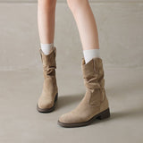 New Pile Boots Children 2025 Autumn New Retro Maillard West Cowboy Short
