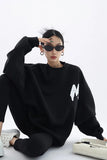 Women Letter Printing Sweatshirts Oversize Long Sleeve O Neck Loose Pullovers Female Tops Autumn