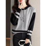 Women's Autumn/Winter 2025 New Ocean-Loose Casual Closed Knitted Small Long Sleeve