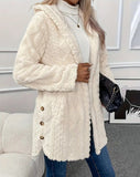 2025 Ebaywish Hooded Solid-Colored Open-Shirt Button-Buttoned Long-Sleeved Casual