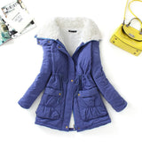 Winter Cotton Coat Women Slim Snow Outwear Medium-long Wadded Jacket Thick Cotton Padded Warm Cotton