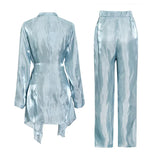 Piece Set Women Tracksuit Fashion 2022 Set Woman 2 Pieces Chic Female Trouser Suits Sexy Party Outfits Festival