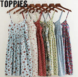 Women 2021 Summer Floral Printed Beach Dress A-Line Cotton Dress Sexy Backless Mini Dresses