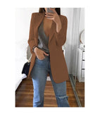 New Fashion Women's Casual Suit Set Multi-color Lapel Slim Cardigan Temperament Commuting Solid Color Suit Coat
