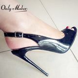 Onlymaker Women's Peep Toe 12cm Thin High Heels Pumps Sandals Ladies Shoes Open Toe Big Size Summer Stiletto
