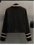 Size Fall Winter French Vintage Fragrance Tweed Two Pieces Sets Office Ladies Elegant Luxury Cardigans+skirts Sets