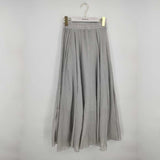 2020 Summer Women Skirt Linen Cotton Vintage Long Skirts Elastic Waist Boho Beige Pink Maxi Skirts Faldas
