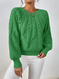 2025 New Solid Color Collar Long-Sleeved Jersey Elegant Loose Sweater