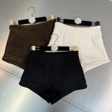 2022 Autumn Winter New Arrivals High Waist Slim Woolen Shorts Women