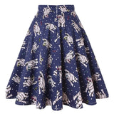 Summer Midi Skirt Runway Vintage Rockabilly Sundress Red Womens Sexy Pinup 50S Cotton Polka Dot Pattern Skater