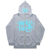 Zipper Hoodies Minus Two Pattern Printing Solid Color Oversized Clothing 2023 New Punk Harajuku Leisure Best Selling