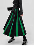 Black Patchwork Long Skirt- Outfit