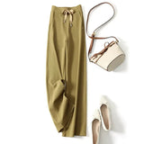 Y2k Office Lady Wide Leg Pants Summer Loose High Waist Streetwear Women Straight Trousers Korean Lace Up Suit Pants