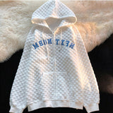 White Summer Outfits Kawaii Clothes Y2K Oversized Zipper Korean Style Long Sleeve Couple Sweatshirts Hoodies Women