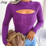 Women's sweater vintage Twist Knit Pullover Famale Clothing korean fashion Sweater Hollow Out Full Winter Tops 2022