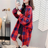 Zingj Shirt Female Long Coat Tide Ins2024 Autumn New Loose Grinding Hair Retro Hong Kong Flavor Long Sleeve Coat-Outfit